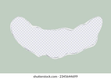Green gray square ripped paper with torn adges and soft shadow. Blank mockup for text or message on transparent. 3D vector illustration for presentation, advertising, website, apps, banner layout