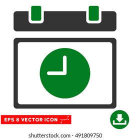 Green And Gray Time Schedule EPS vector pictograph. Illustration style is flat iconic bicolor symbol on a white background.