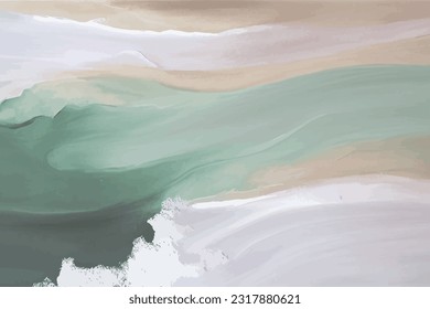 Green and gray vector art oil painting background