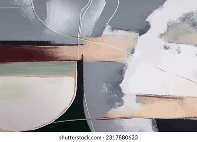 Green and gray vector art oil painting background