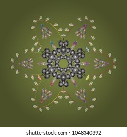 Green, gray and white snowflakes. Vector illustration. Christmas pattern with snowflakes abstract background. Holiday design for Christmas and New Year fashion prints.
