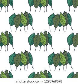 green, greenery, verdure seamless doodle pattern
