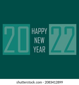 green greeting card happy new year