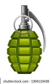 Green grenade on a white background