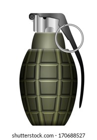 Black Grenade On White Background Stock Illustration 48476533