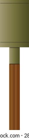 Green grenade with wood handle vector pattern
