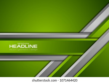Green and grey abstract corporate material vector background