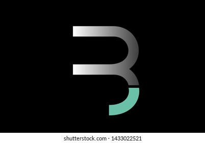 green grey B alphabet letter suitable as a logo icon design for a company or business