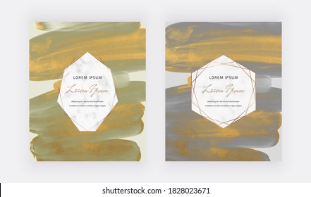 Set Gold Foil Abstract Brush Strokes Stock Vector (royalty Free) 276630404