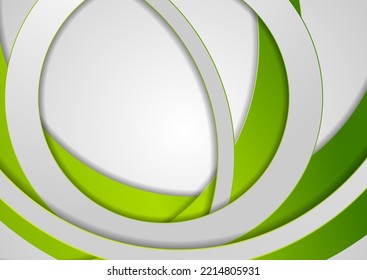 Green and grey circles abstract geometric tech background. Corporate vector design