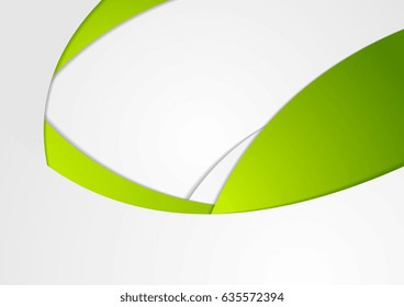 Green and grey corporate waves abstract background. Vector brochure design