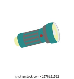 Green grey flashlight icon Flat vector illustration