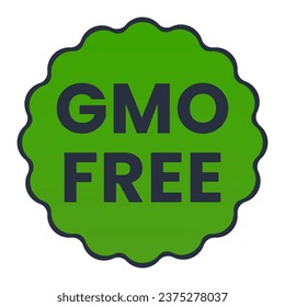 Green and Grey GMO Free Wavey stamp sticker vector illustration
