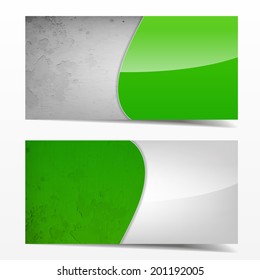 Green and grey grunge template. Great use for business cards, backgrounds or banners. (EPS10 Vector)