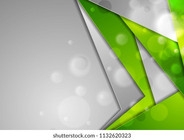 Green and grey tech material abstract background with shiny bokeh light. Vector design