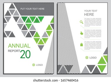 Green and grey triangles template