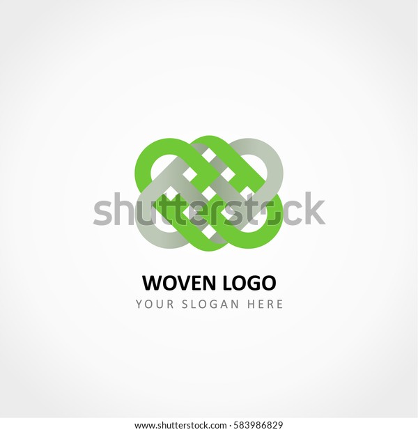 Green Grey Weave Logo Stock Vector Royalty Free 583986829