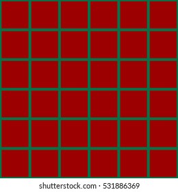Green Grid Red Christmas Chess Board Background Vector Illustration