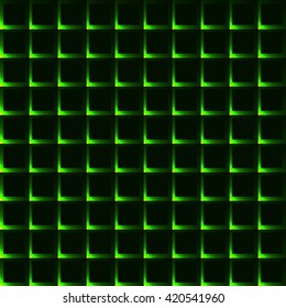 Green grid with shining spots - seamless background