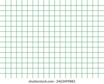 green grid square graph line full page on white paper background 