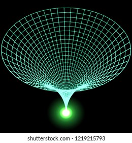 Green grid wormhole Vector illustration