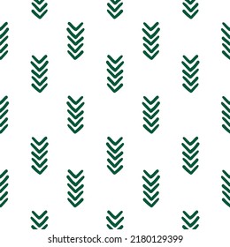 Green group of arrows seamless pattern with white background.