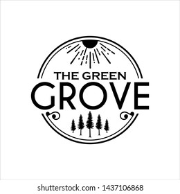 the green grove vintage logo stock design