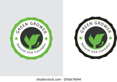 green grow logo design vector and Natural organic logo design.