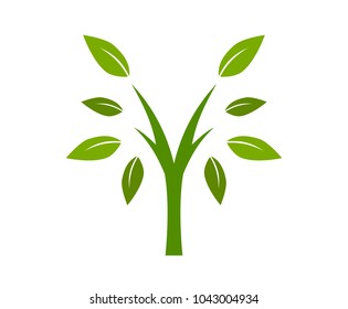 green grow tree logo design idea concept illustration for growth royal finance company or corporate
