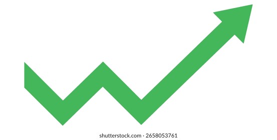 Grün wächst Trend Chart Symbol für Geschäftserfolg. Lebendige grüne Pfeilsymbole zeigen Wachstum und positive Trends für professionelle Präsentationen und Infografiken. 