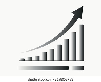 Green Growing Trend Chart Icon for Business Success. Witness exponential growth with this vibrant green chart showing upward success and positive trend. 