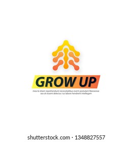 Green growth up arrow element icons business logo