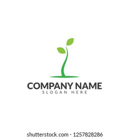 Green growth logo vector design template