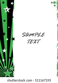A green grunge background with stars and space for text