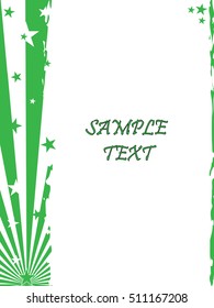 A green grunge background with stars and space for text