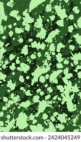 Fondo verde. La textura de los manchas, manchas y rayas de pintura