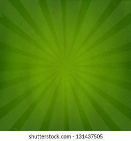 Green Grunge Background Texture With Sunburst With Gradient Mesh, Isolated On Green Retro Background, Vector Illustration