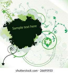 Green grunge banner. Vector.