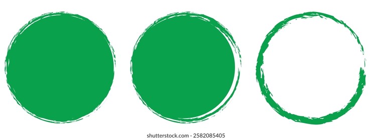  Green grunge brush circle icon . 1176