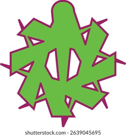  Green Grunge Burst Icon. A dynamic starburst-like green splatter shape, suitable for action themes or sticker effects.