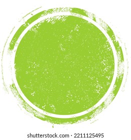 Sello de círculo verde. Vector de estampado redondo aislado sobre fondo blanco. Vector de sello verde. Para la plantilla de diseño de insignias, sellos, tinta y sello