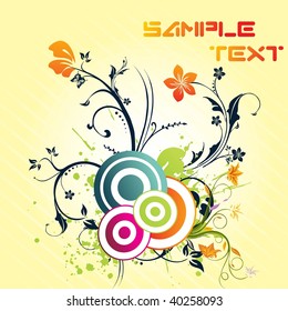 grüner Grunge mit kreativem Blumenmuster und Beispieltext