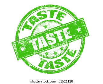 Green grunge office  stamp with the word taste