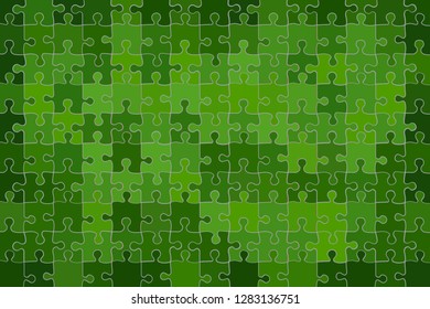 Green grunge puzzle background - illustration