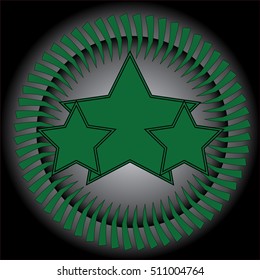 A green grunge, rock n roll music background with stars and space for text