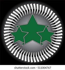 A green grunge, rock n roll music background with stars and space for text