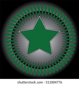 A green grunge, rock n roll music background with stars and space for text