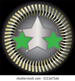 A green grunge, rock n roll music background with stars and space for text