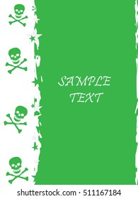 A green grunge, rock n roll music or pirate style background with stars and space for text