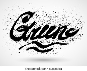 Green grunge sign, vector illustration